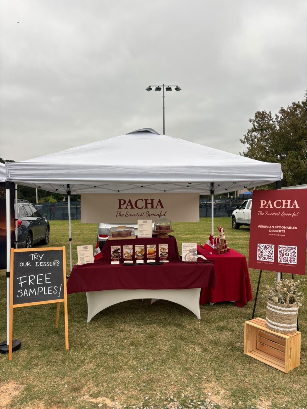 The PACHA stand at an outdoor market